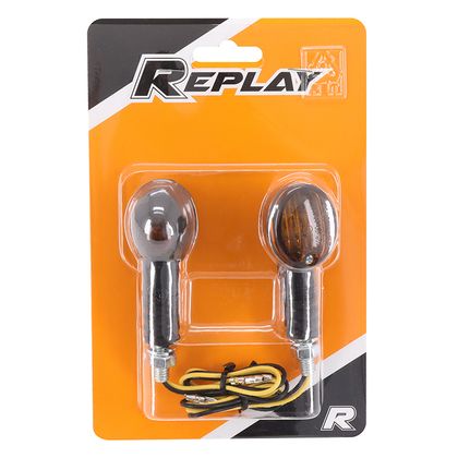 Clignotant Replay UNIVERSEL MICRO OVALE A AMPOULE BA9S ORANGE - TEMOIN BASE COURTE L 71mm - H 30mm 36mm HOMOLOGUE CE PAIRE Universel