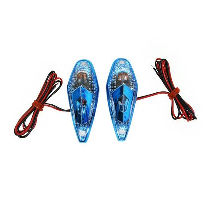 Replay DECO DROPLET WATER WING TRANSPARENT - BLUE ORANGE BULB L 62mm - H 23mm 18mm PAIR Universal Direction indicator Ref : REPL00493A / 11545 