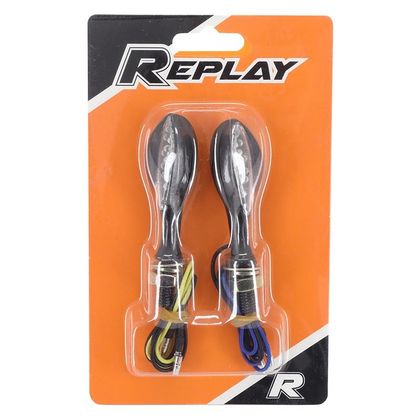 Replay UNIVERSEL SMILE MOUTH 15 LEDS BASIS ALU TRANSPARENT - L 63mm - H 18mm 22mm CE-ZULASSUNG PAAR Blinker Universell