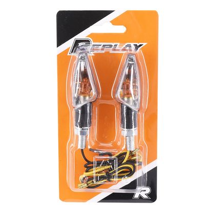 Replay UNIVERSAL MINI BAU9S BULB CAP TRANSPARENT - ABS BASE L 61mm - H 21mm 28mm CE APPROVED PAIR Universal Direction indicator