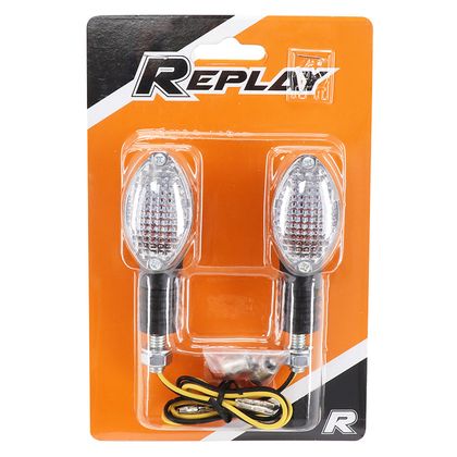 Replay UNIVERSAL MINI OVAL WITH BA9S CLEAR BULB - L 75mm - H 28mm 38mm PAIR Universal Direction indicator