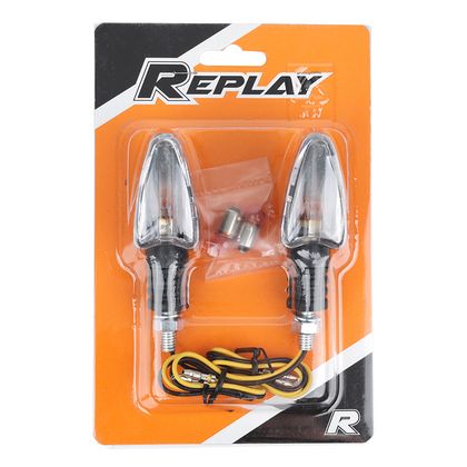 Replay UNIVERSAL BULB ARROW BA9S BASE TRANSPARENT ABS - L 79mm - H 28mm 41mm PAIR Universal Direction indicator