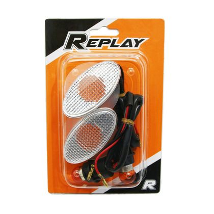 Replay DECO CAT'S - EYES OVALE TRANSPARENT - WEISS ORANGE GLÜHBIRNE L 71mm - H 36mm 12mm Blinker Universell