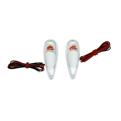 Replay DECO DRUPPEL WATER SPATBORD TRANSPARANT - WIT ORANJE LAMPJE L 62mm - H 23mm 18mm PAAR Richtingaanwijzer Universeel