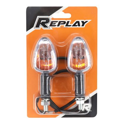 Replay UNIVERSEL PYRAMIDE A AMPOULE BA15S BASIS ABS TRANSPARENT - CARBON LANG 95mm - H 36mm 53mm HOMOLOGIERT CE PAAR Blinker Universell