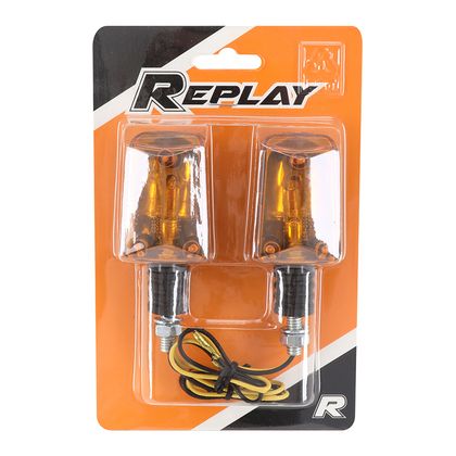 Replay UNIVERSAL RECTANGLE WITH BAX9S ORANGE BULB - SHORT BASE L 81mm - H 38mm 37mm CE APPROVED PAIR Universal Direction indicator