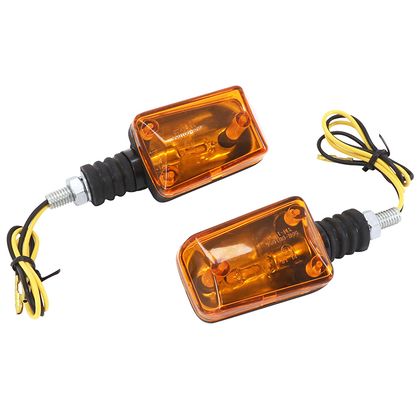 Replay UNIVERSAL RECTANGLE WITH BAX9S ORANGE BULB - SHORT BASE L 81mm - H 38mm 37mm CE APPROVED PAIR Universal Direction indicator