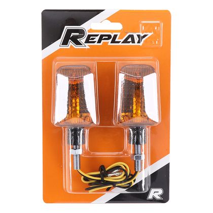 Replay UNIVERSEL MINI RECHTSECK MIT BA9S ORANGE GLÜHBIRNE - CARBON L 75mm - H 38mm 36mm PAAR Blinker Universell