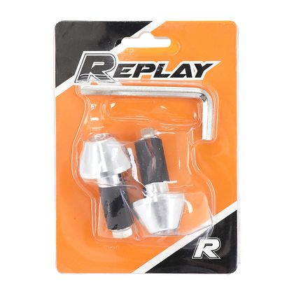 Replay POLISHED SILVER UMBRELLA TIP DIAM 14mm PAIR Universal Handlebars