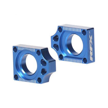 RFX Pro Rear Axle Adjuster Blocks - Blue Chain tensioner