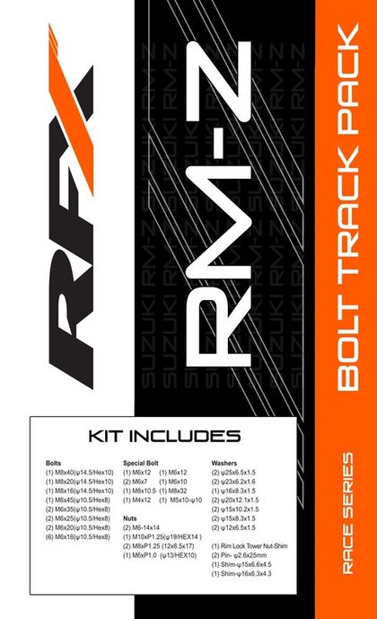 RFX Race Series Schrauben und Muttern Track Pack Schraubensatz