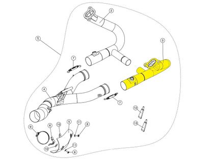 Akrapovic Ersatzteil Austausch Auslasskrümmer Ref : SA00019A / 18601889 