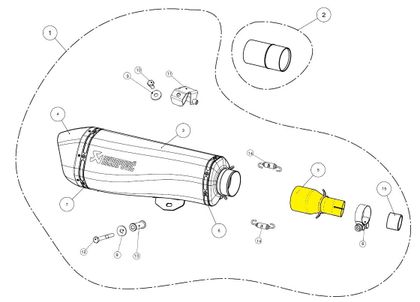 Akrapovic verbinding Verbindingspijp