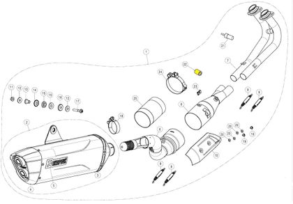 Entretoise de silencieux Akrapovic 18602591