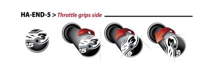 Embouts de guidon S3 s End 5 Ø14mm rouge