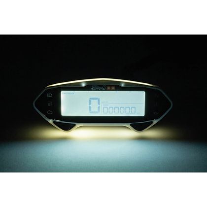 Compteur Stage 6 DIGITAL MULTIFONCTIONS RACING BLANC BRANCHEMENT SUR BATTERIE VITESSE,DISTANCE TOUR,ESSENCE CLIGNOTANTS Universel