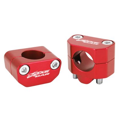 Star Bar UNIVERSAL ALUMINIUM DIA 28.6mm RED PAIR Universal Handlebar clamp Ref : STB00013A / 157381 