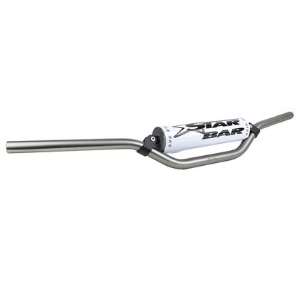 Guidon Star Bar MOTO CROSS MX - ENDURO ALU 2014 T6 DIAM 22,2mm L800mm H86mm TITANE RENFORT - MOUSSE BLANCHE Universel Ref : STB00022A / 221794 