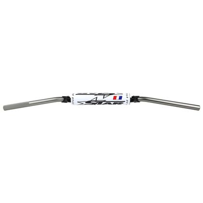 Guidon Star Bar MOTO CROSS MX - ENDURO ALU 2014 T6 DIAM 22,2mm L800mm H86mm TITANE RENFORT - MOUSSE BLANCHE Universel