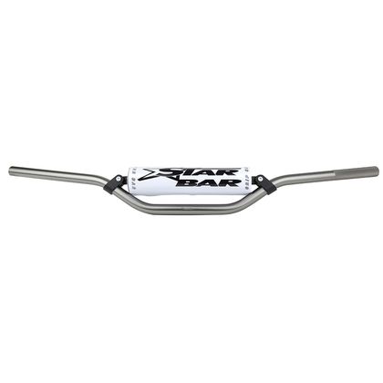 Guidon Star Bar MOTO CROSS MX - ENDURO ALU 2014 T6 DIAM 22,2mm L800mm H86mm TITANE RENFORT - MOUSSE BLANCHE Universel