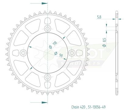 SuperProx 49 tanden Tandwiel