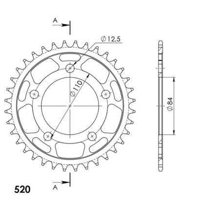 Couronne SuperProx acier RFE - 1225 36 - BLK - Black 36 dents