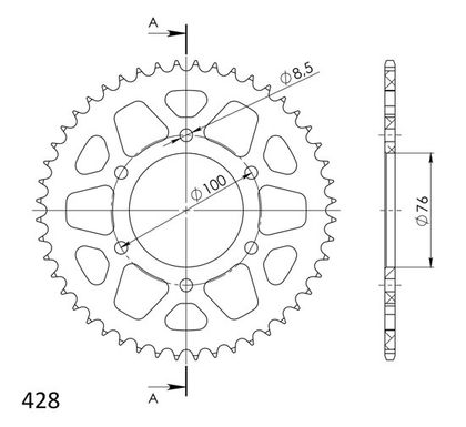 Couronne SuperProx Cour acier RFE - 1844 52 - BLK 50 - 15070 52 - Black 52 dents Ref : SUP00132A / CC22752 