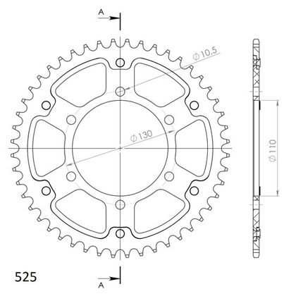 SuperProx OR - 525/48 - Gold 48 teeth Sprocket