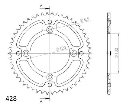 Couronne SuperProx Cour RFE - 998 51 BLK - Noir 51 dents
