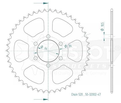 SuperProx 47 tanden Tandwiel Ref: SUP00167A / CE31147 