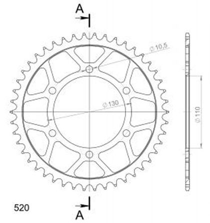 SuperProx Schwarz 46 Zähne Getriebe