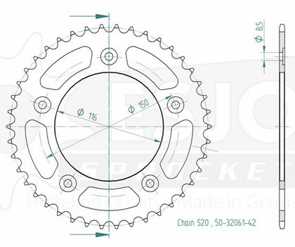 SuperProx 42 Zähne Getriebe Ref : SUP00197A / CI30642 APRILIA 250 RS 250 - 1994 - 1995 - 1999 - 2003