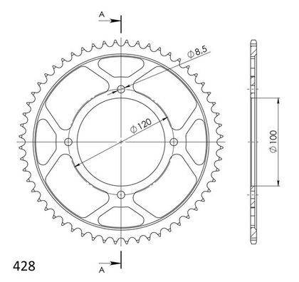 SuperProx BLACK - Black 56 teeth Sprocket