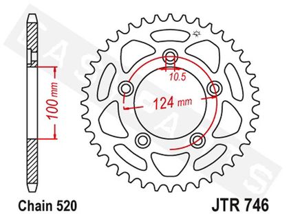 Couronne SuperProx Cour RFE - 743 39 - BLK 50 - 32152 39 50613 - 39 - Noir 39 dents
