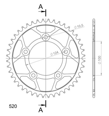 Couronne SuperProx Cour RFE - 743 43 - BLK 50 - 32152 43 50613 - 43 - Noir 43 dents