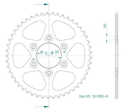 Couronne SuperProx Cour 50 - 29052 49 50903 - 49 - 49 dents