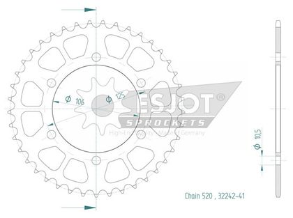 Couronne SuperProx Cour RFE - 2013 41 - BLK 50 - 32242 41 - Noir 41 dents Ref : SUP00262A / CT50241 