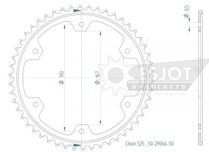 SuperProx Cour RFE - 2015 50 - BLK 50 - 29066 50 86610 - 50 - Black 50 teeth Sprocket