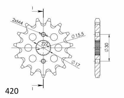 SuperProx 14 teeth Gearbox output pinion