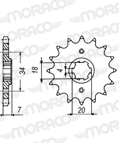 SuperProx 13 teeth Gearbox output pinion Ref : SUP00294A / PA20313 