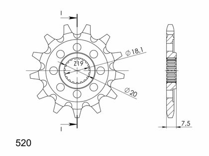 SuperProx 12 teeth Gearbox output pinion