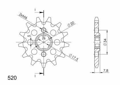 SuperProx 12 teeth Gearbox output pinion