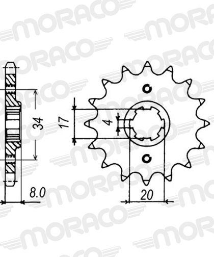 SuperProx 14 teeth Gearbox output pinion Ref : SUP00304A / PA30614 HONDA 350 XL 350 R (ND03) - 1984 - 1988