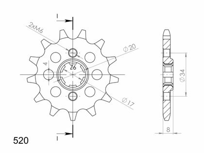 SuperProx 14 teeth Gearbox output pinion