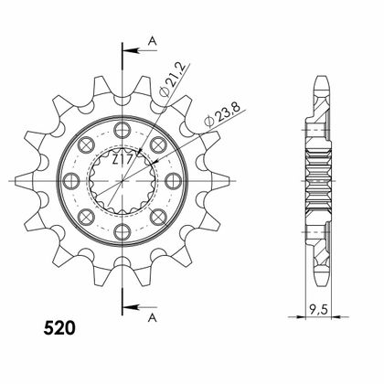 SuperProx 14 teeth Gearbox output pinion