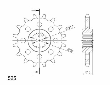 SuperProx 15 teeth Gearbox output pinion