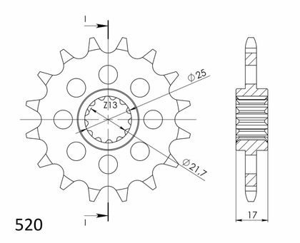 SuperProx 15 teeth Gearbox output pinion