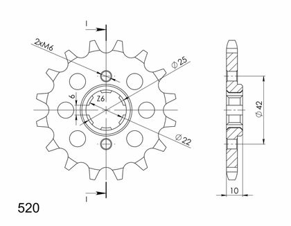 SuperProx 15 teeth Gearbox output pinion