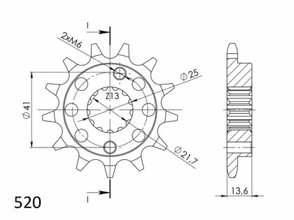 SuperProx 14 teeth Gearbox output pinion