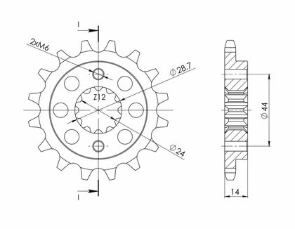 SuperProx 16 teeth Gearbox output pinion
